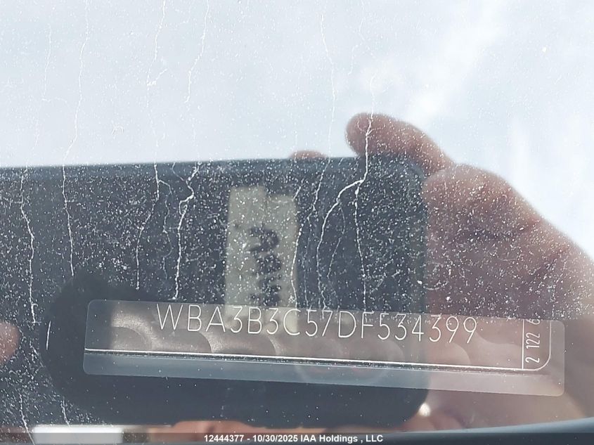 2013 BMW 328 Xi VIN: WBA3B3C57DF534399 Lot: 12444377