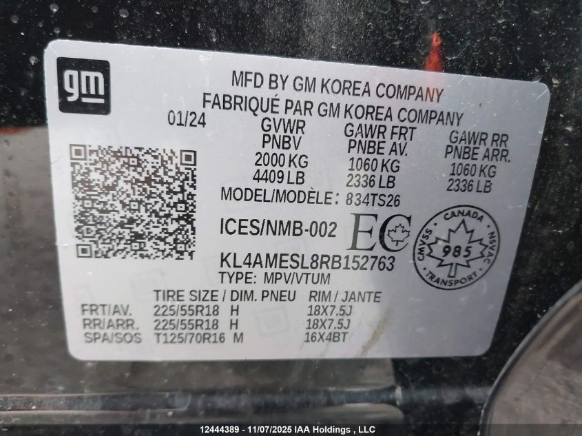 2024 Buick Encore Gx Sport Touring VIN: KL4AMESL8RB152763 Lot: 12444389