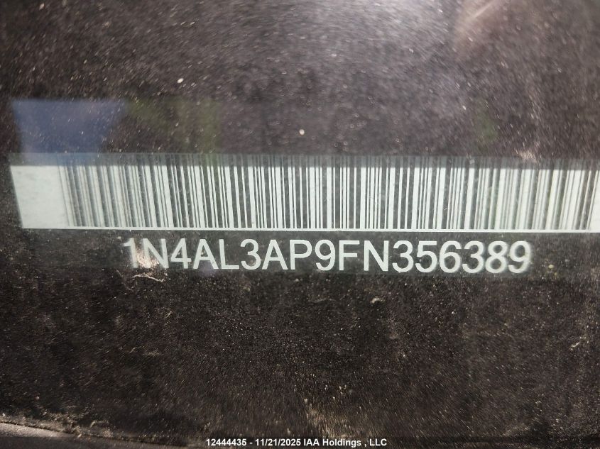 2015 Nissan Altima VIN: 1N4AL3AP9FN356389 Lot: 12444435