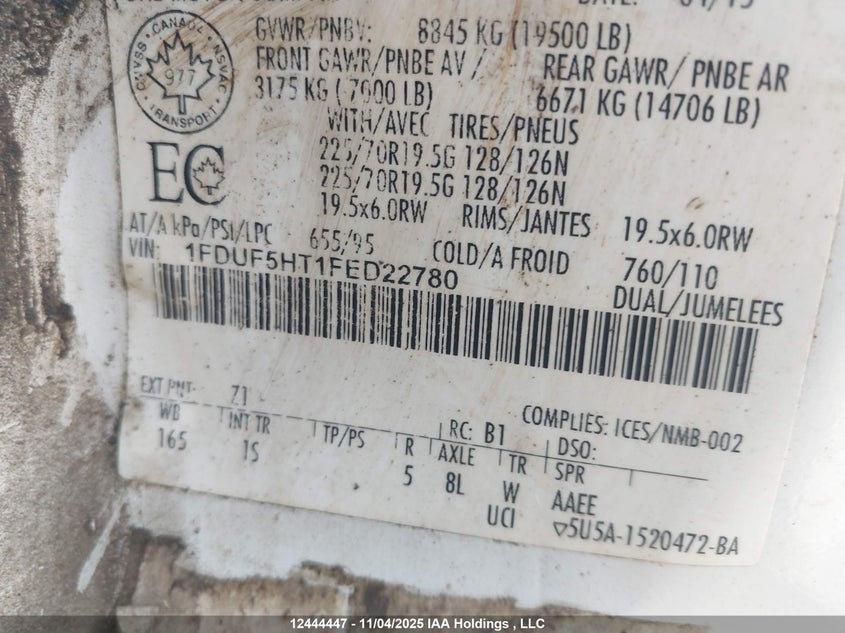 1FDUF5HT1FED22780 2015 FORD F550 photo no. 9