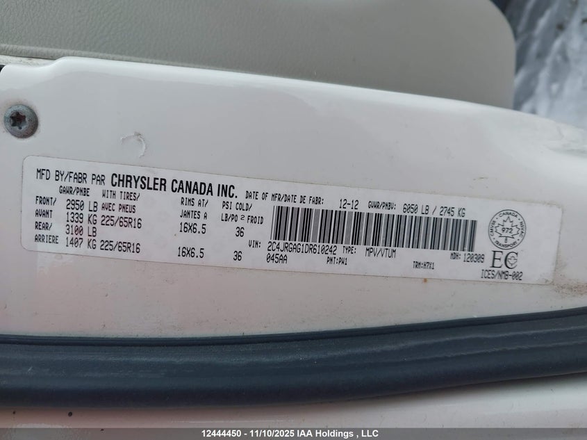 2C4JRGAG1DR610242 2013 RAM  photo no. 9