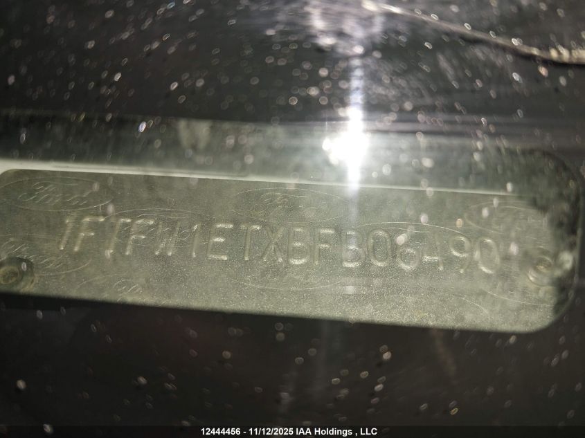 2011 Ford F150 Supercrew VIN: 1FTFW1ETXBFB06490 Lot: 12444456