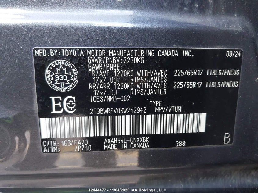 2T3BWRFV0RW242942 2024 TOYOTA RAV 4 photo no. 9