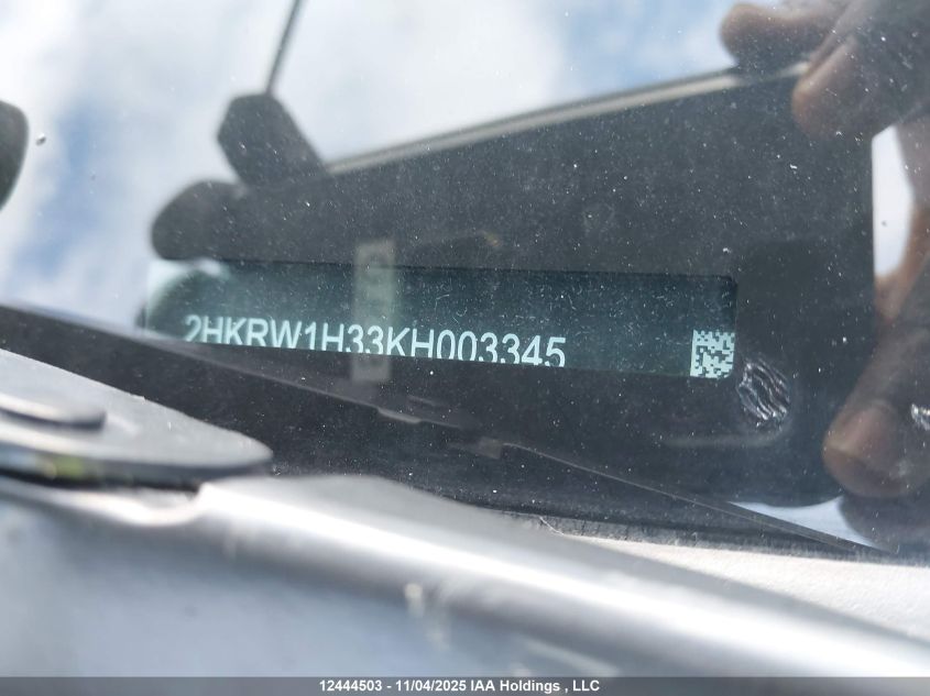 2019 Honda Cr-V VIN: 2HKRW1H33KH003345 Lot: 12444503