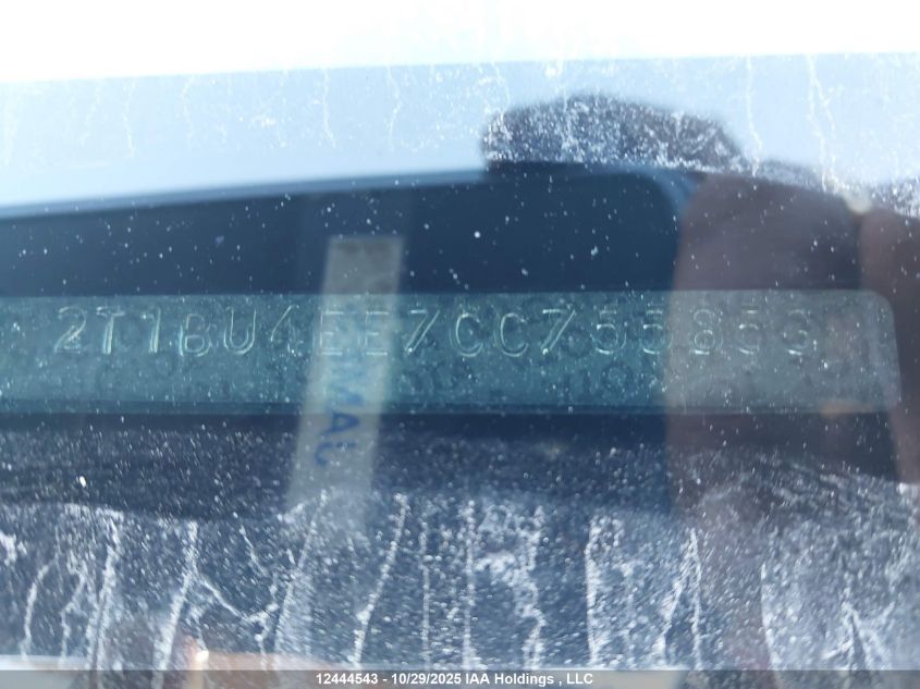 2012 Toyota Corolla S/Le VIN: 2T1BU4EE7CC755858 Lot: 12444543