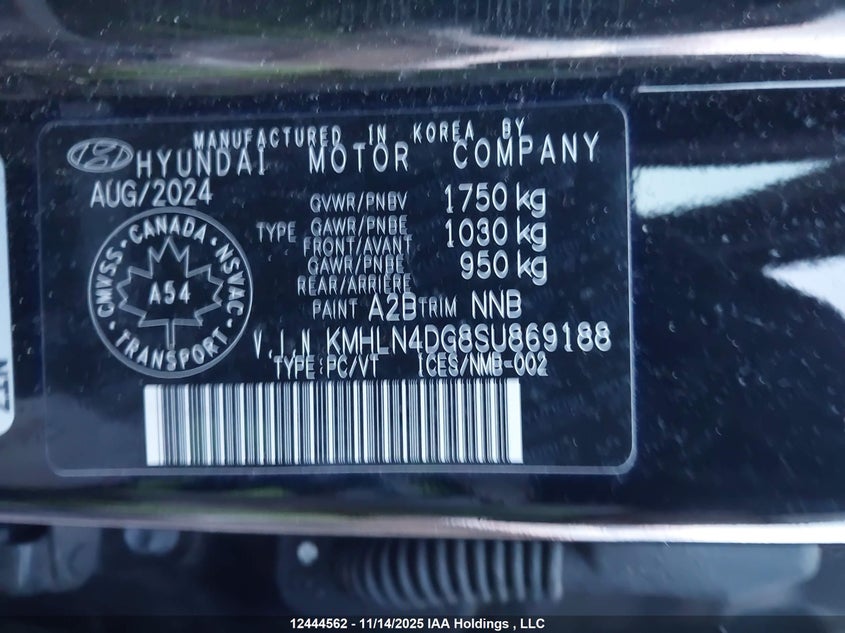 2025 Hyundai Elantra Luxury VIN: KMHLN4DG8SU869188 Lot: 12444562