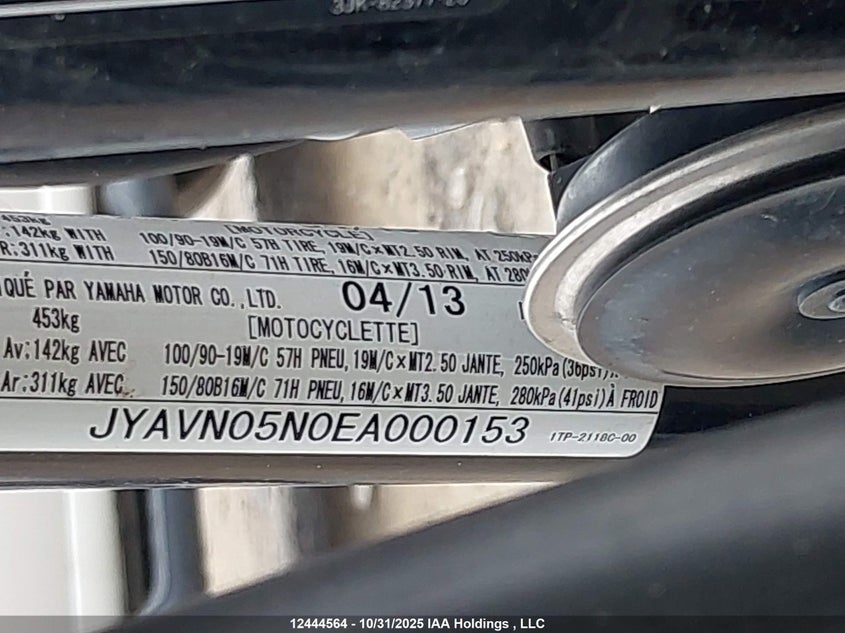 JYAVN05N0EA000153 2014 YAMAHA XV photo no. 10