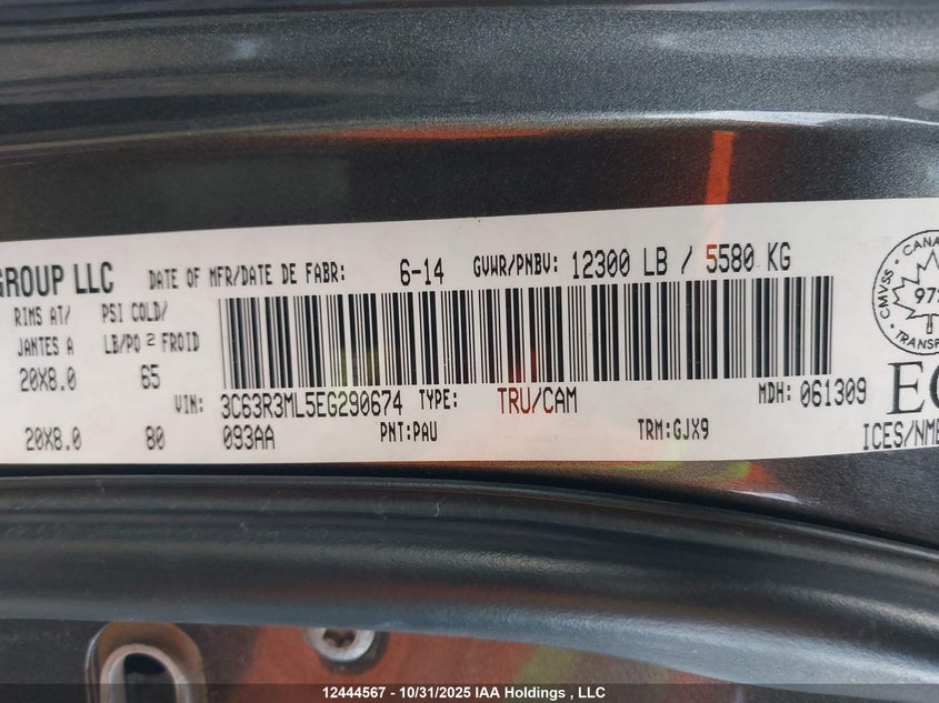 3C63R3ML5EG290674 2014 RAM 3500 photo no. 9