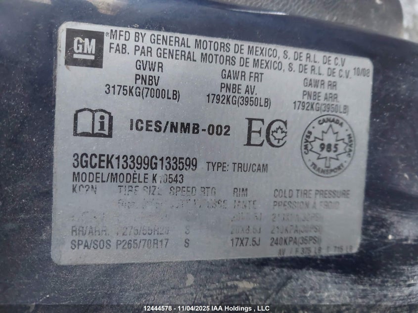 3GCEK13399G133599 2009 CHEVROLET SILVERADO photo no. 9