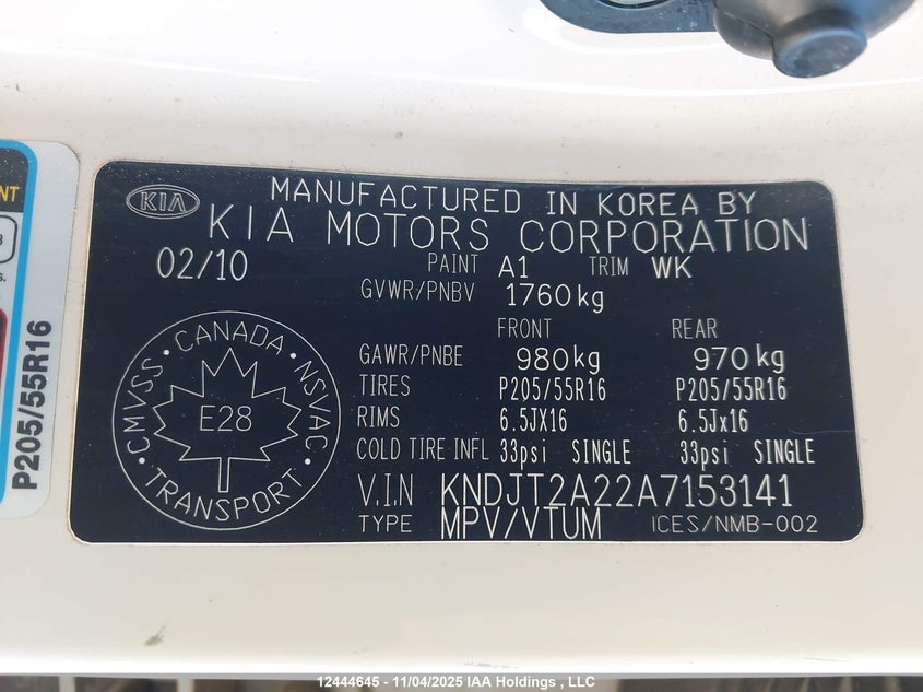 KNDJT2A22A7153141 2010 KIA SOUL photo no. 9