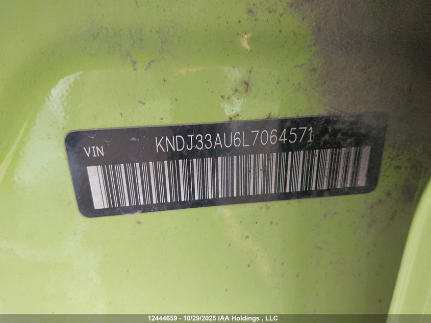 2020 Kia Soul Ex VIN: KNDJ33AU6L7064571 Lot: 12444659