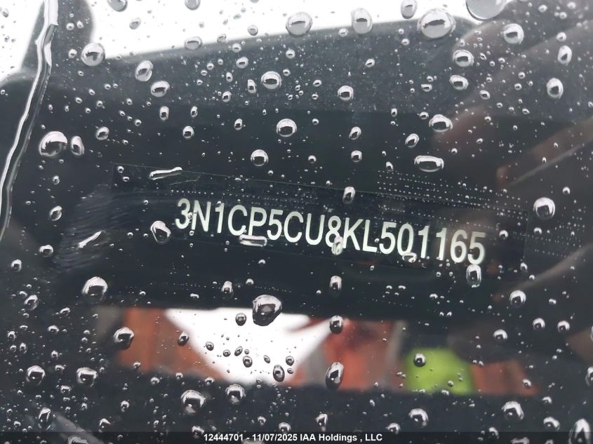 2019 Nissan Kicks S/Sr/Sv VIN: 3N1CP5CU8KL501165 Lot: 12444701