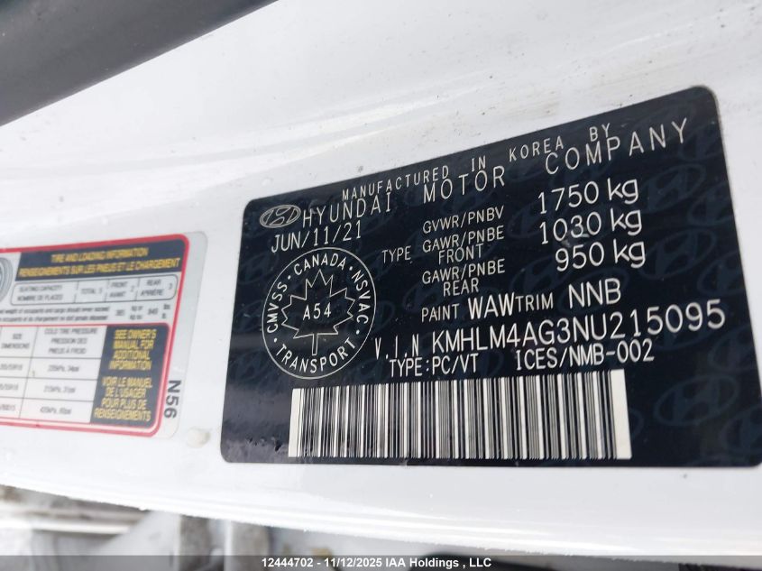 2022 Hyundai Elantra VIN: KMHLM4AG3NU215095 Lot: 12444702