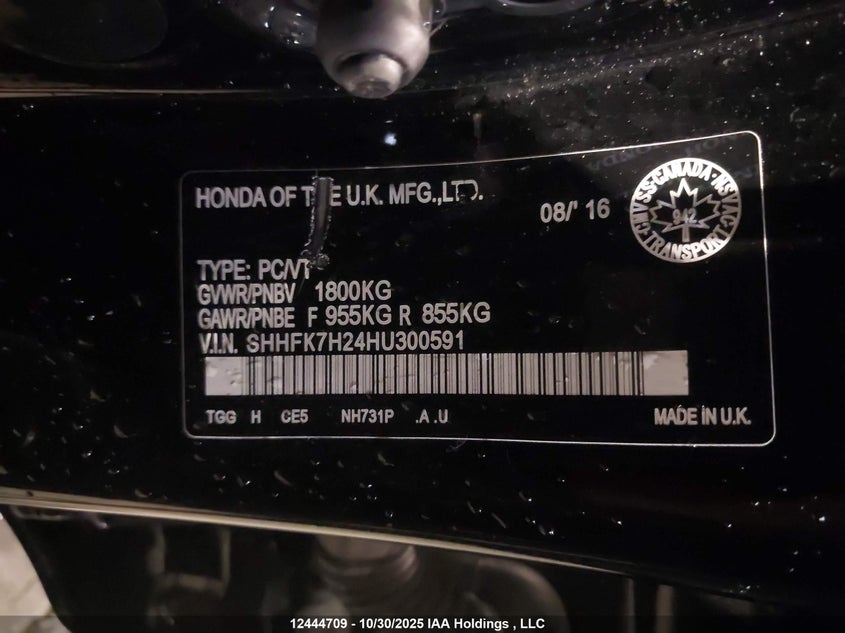 SHHFK7H24HU300591 2017 HONDA CIVIC photo no. 18