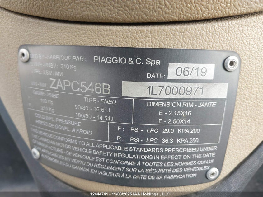 ZAPC546B1L7000971 2020 VESPA  photo no. 10