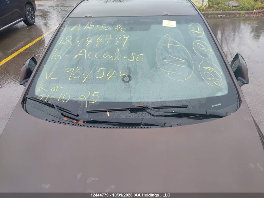 2016 Hyundai Accent Se VIN: KMHCT4AE2GU984546 Lot: 12444779