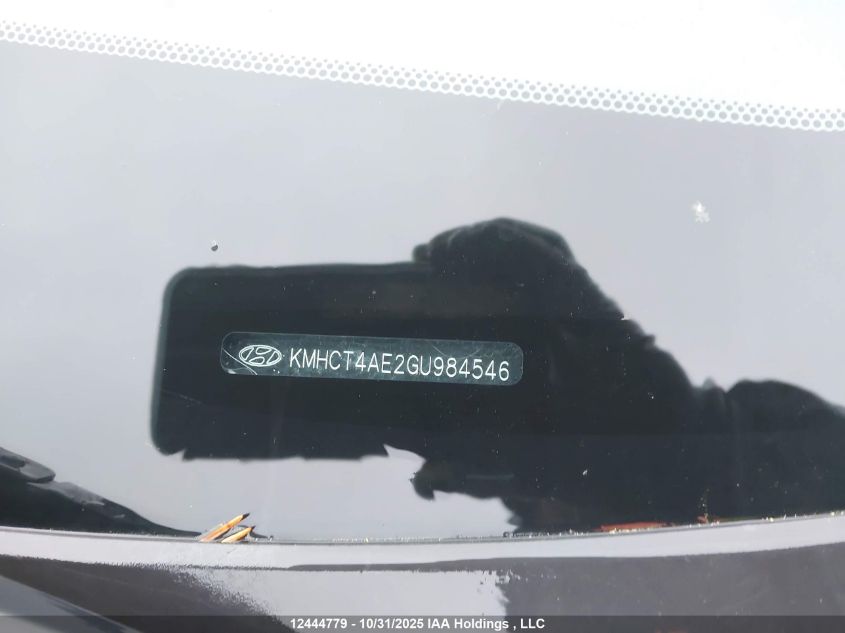 2016 Hyundai Accent Se VIN: KMHCT4AE2GU984546 Lot: 12444779