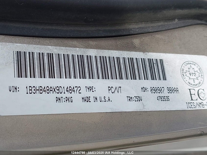 2009 Dodge Caliber Sxt VIN: 1B3HB48AX9D148472 Lot: 12444798