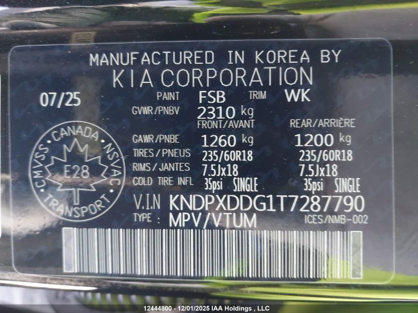 2026 Kia Sportage Hybrid VIN: KNDPXDDG1T7287790 Lot: 12444800