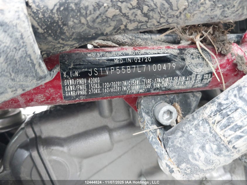 2020 Suzuki Sv650 A/X VIN: JS1VP55B7L7100479 Lot: 12444824