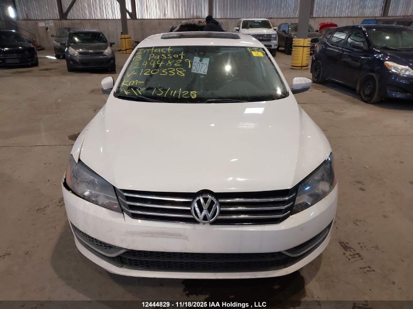 2013 Volkswagen Passat VIN: 1VWBH7A34DC120338 Lot: 12444829
