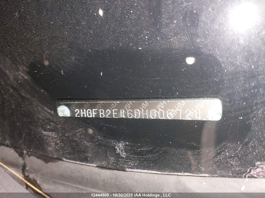 2013 Honda Civic Lx VIN: 2HGFB2E46DH006724 Lot: 12444900