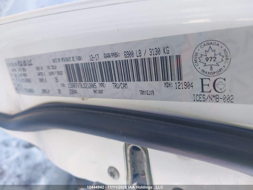 1C6RR7VT8JS212005 2018 DODGE RAM photo no. 9