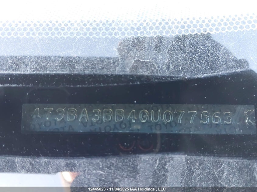 2016 Toyota Venza Base V6 VIN: 4T3BA3BB4GU077563 Lot: 12445023