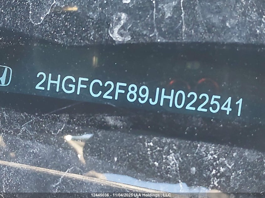 2018 Honda Civic Ex VIN: 2HGFC2F89JH022541 Lot: 12445036