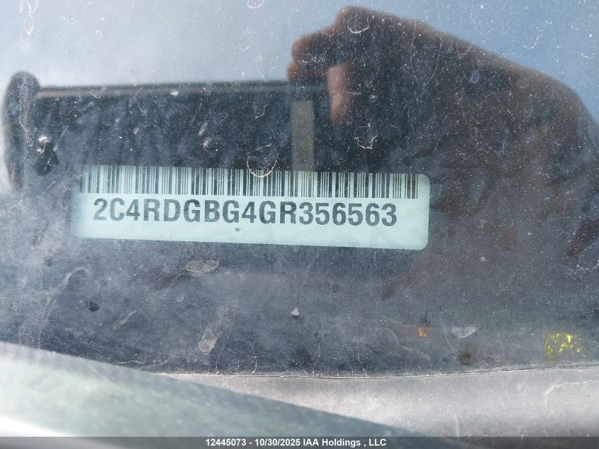2016 Dodge Grand Caravan Se/Sxt VIN: 2C4RDGBG4GR356563 Lot: 12445073