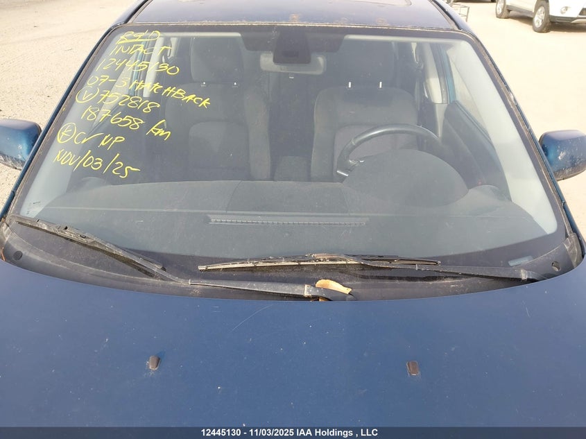 2007 Mazda 3 Hatchback VIN: JM1BK343X71752818 Lot: 12445130