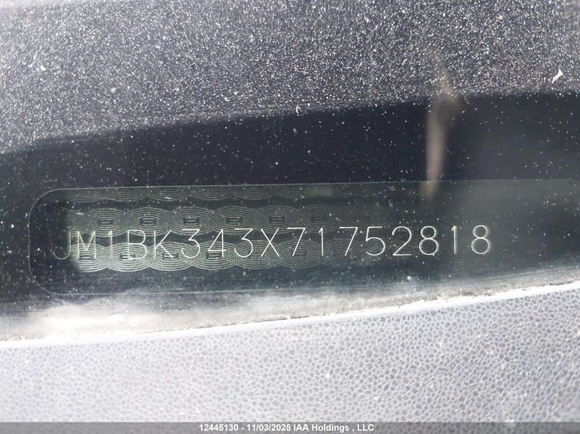 2007 Mazda 3 Hatchback VIN: JM1BK343X71752818 Lot: 12445130