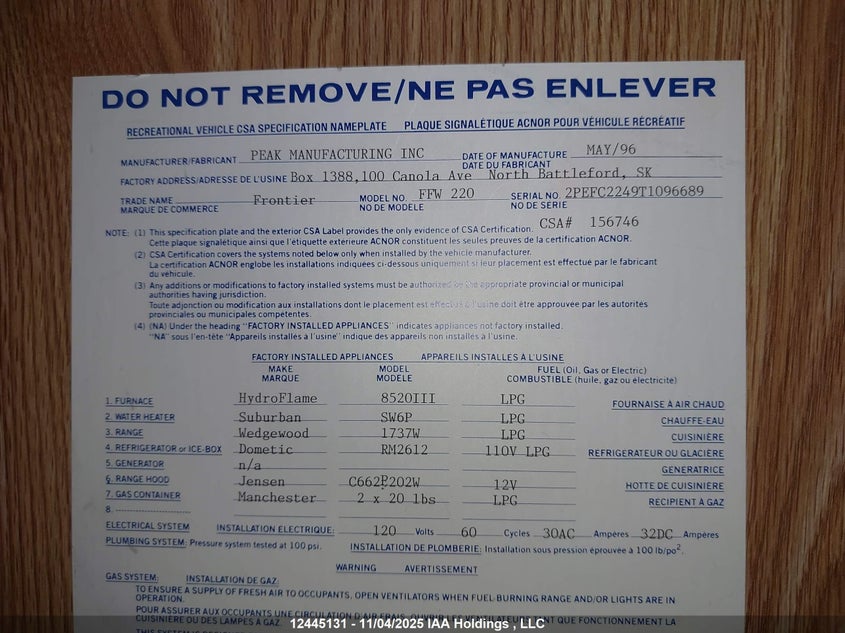 2PEFC2249T1096689 1996   photo no. 9
