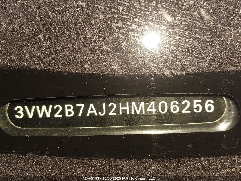 2017 Volkswagen Jetta S VIN: 3VW2B7AJ2HM406256 Lot: 12445153