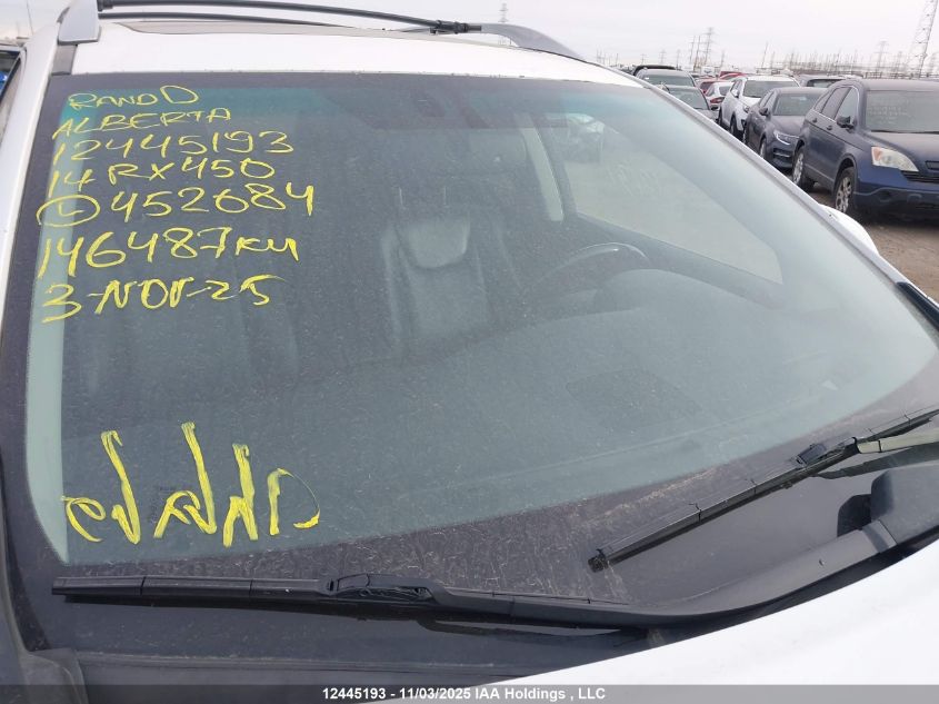 2014 Lexus Rx 450 VIN: JTJBC1BA6E2452684 Lot: 12445193