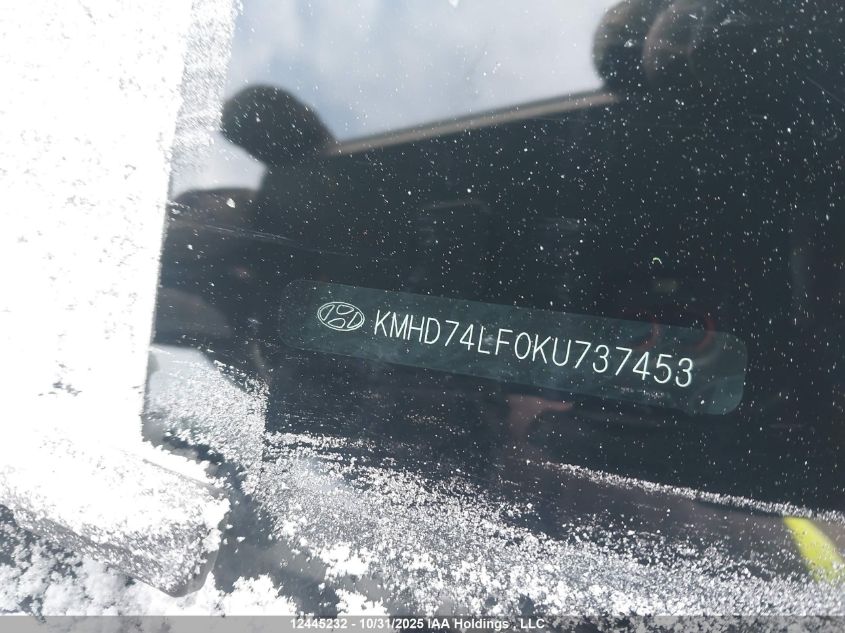 2019 Hyundai Elantra Se VIN: KMHD74LF0KU737453 Lot: 12445232