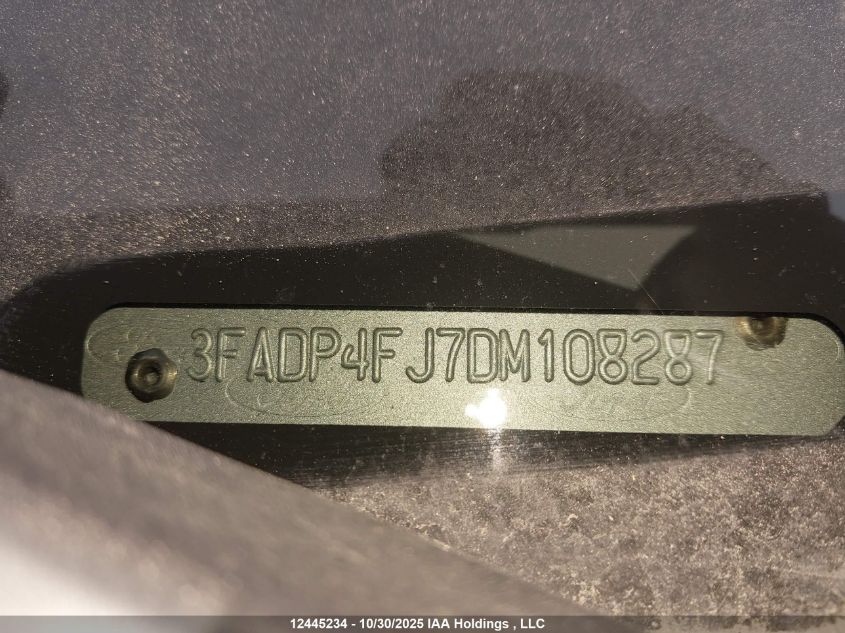 2013 Ford Fiesta Titanium VIN: 3FADP4FJ7DM108287 Lot: 12445234