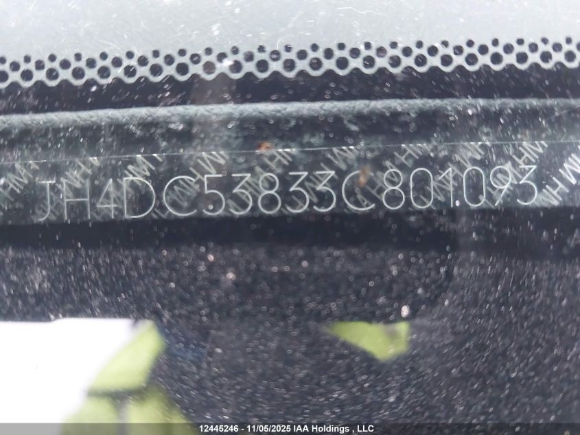 2003 Acura Rsx VIN: JH4DC53833C801093 Lot: 12445246