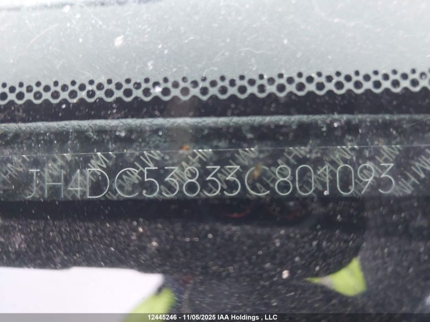 2003 Acura Rsx VIN: JH4DC53833C801093 Lot: 12445246