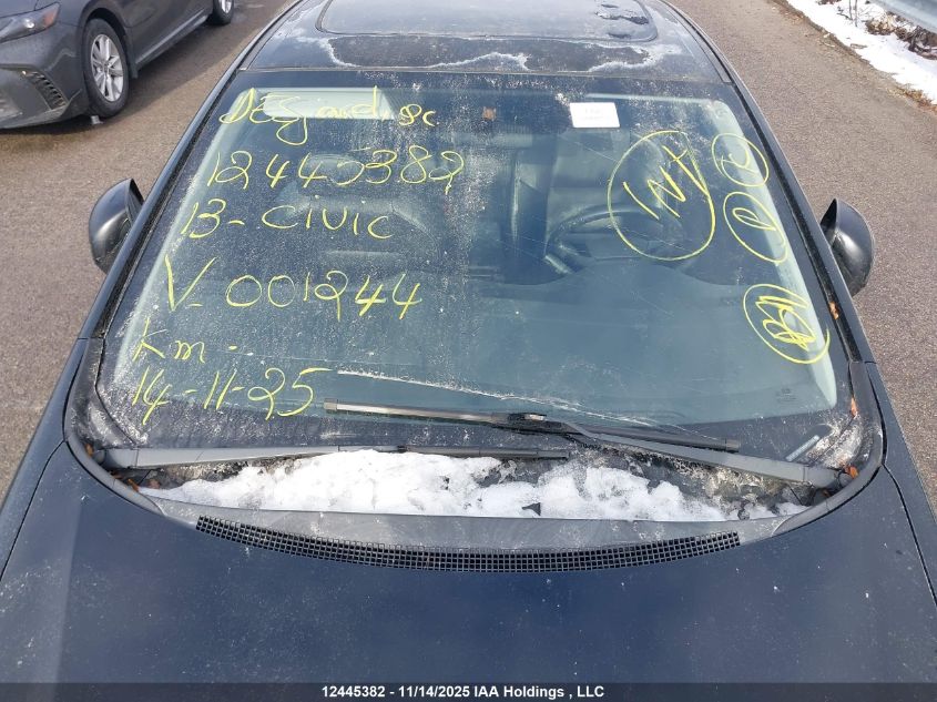 2013 Honda Civic Exl VIN: 2HGFG3B91DH001244 Lot: 12445382