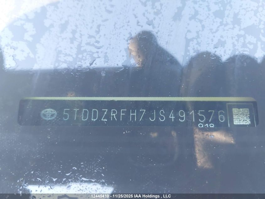 2018 Toyota Highlander Limited VIN: 5TDDZRFH7JS491576 Lot: 12445410