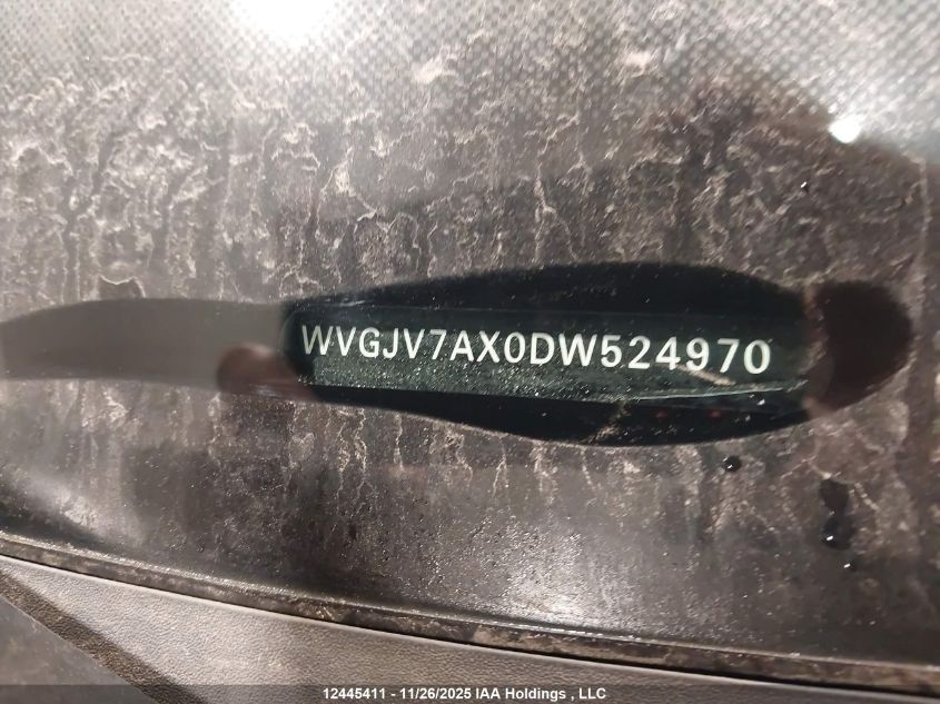 2013 Volkswagen Tiguan 2.0 Tsi Comfortline/2.0 Tsi Highline/2.0 Tsi Trendline VIN: WVGJV7AX0DW524970 Lot: 12445411