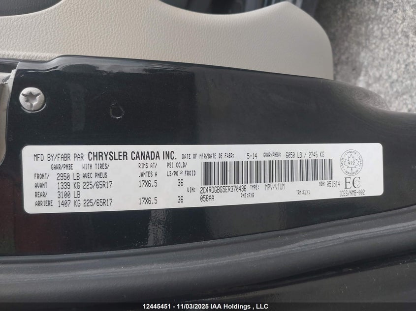 2C4RDGBG5ER370436 2014 DODGE CARAVAN photo no. 18