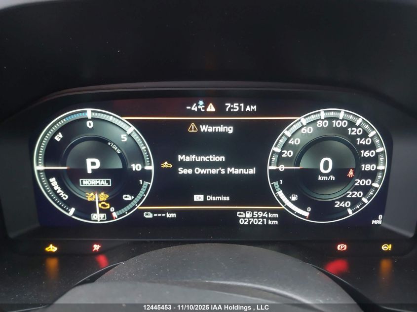 2025 Mitsubishi Outlander Phev Le/Se/Sel VIN: JA4T5VA92SZ603968 Lot: 12445453