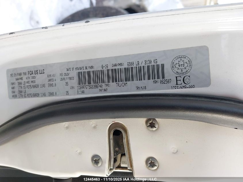 2016 Ram 1500 Slt VIN: 1C6RR7GT5GS398740 Lot: 12445463