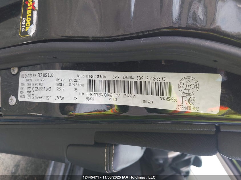 1C4PJMAB9GW328463 2016 JEEP CHEROKEE photo no. 9