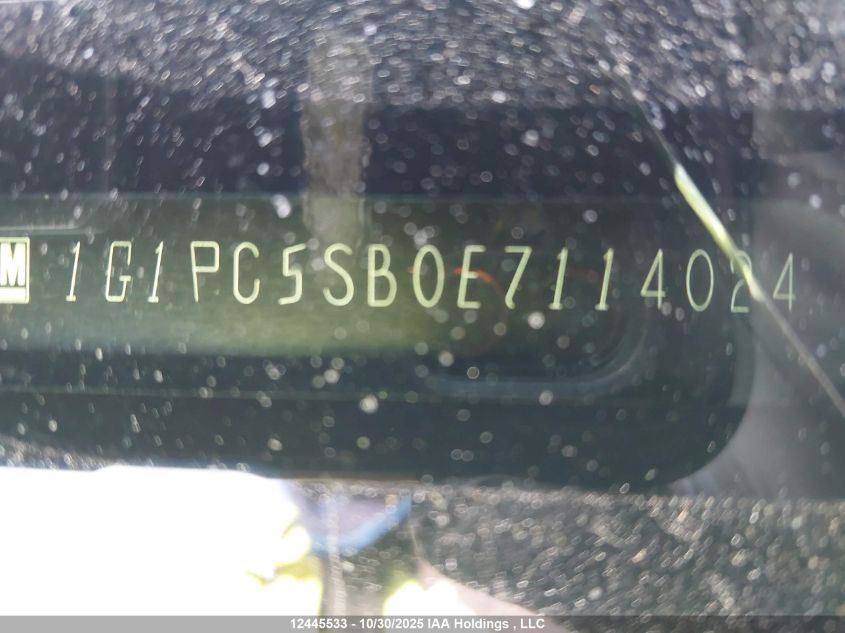 2014 Chevrolet Cruze 1Lt VIN: 1G1PC5SB0E7114024 Lot: 12445533