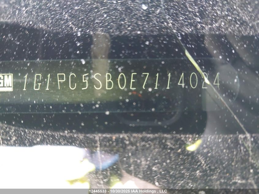 2014 Chevrolet Cruze 1Lt VIN: 1G1PC5SB0E7114024 Lot: 12445533