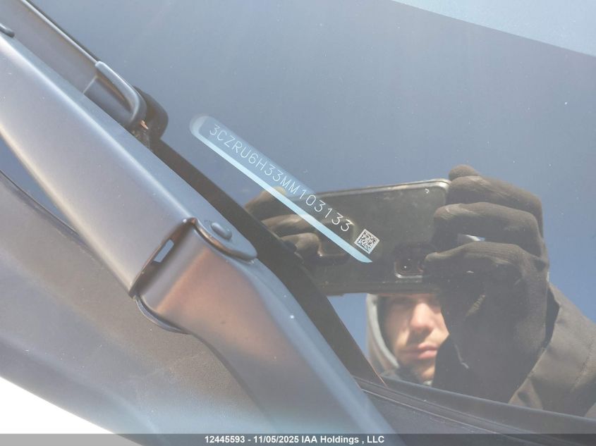 2021 Honda Hr-V Lx VIN: 3CZRU6H33MM103133 Lot: 12445593