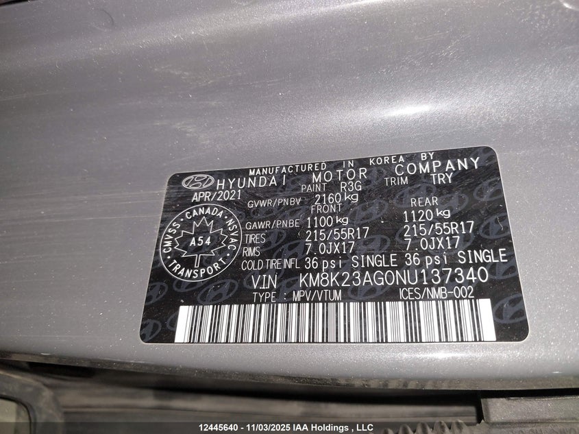 KM8K23AG0NU137340 2022 HYUNDAI KONA photo no. 9